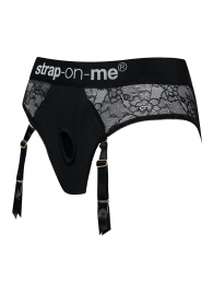 Черные трусики для насадок Diva Lingerie Harness - size S - Strap-on-me - купить с доставкой в Тамбове