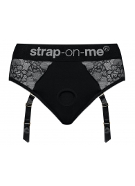 Черные трусики для насадок Diva Lingerie Harness - size S - Strap-on-me - купить с доставкой в Тамбове