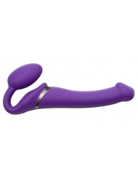 Фиолетовый безремневой вибрострапон Silicone Bendable Strap-On - size M - Strap-on-me - купить с доставкой в Тамбове