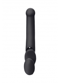 Черный безремневой вибрострапон Silicone Bendable Strap-On - size XL - Strap-on-me - купить с доставкой в Тамбове