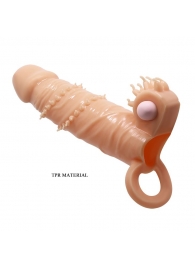 Телесная удлиняющая вибронасадка Penis Sleeve Connor - 17 см. - Baile - в Тамбове купить с доставкой