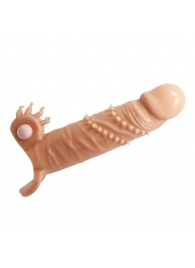 Телесная удлиняющая вибронасадка Penis Sleeve Connor - 17 см. - Baile - в Тамбове купить с доставкой