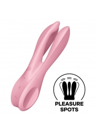 Розовый вибратор Threesome 1 с  пальчиками - Satisfyer в Тамбове Розовый вибратор Threesome 1 с  пальчиками - Satisfyer