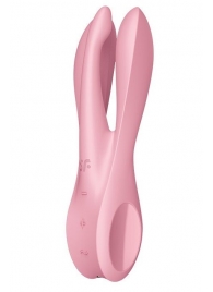 Розовый вибратор Threesome 1 с  пальчиками - Satisfyer в Тамбове Розовый вибратор Threesome 1 с  пальчиками - Satisfyer