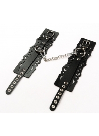 Узорчатые кожаные оковы с регулируемыми ремешками - Crazy Handmade - купить с доставкой в Тамбове