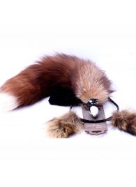 Игровой комплект: серебристая анальная пробка с пушистым хвостом и ободок-ушки - Crazy Handmade - купить с доставкой в Тамбове