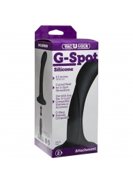 Черная изогнутая насадка Vac-U-Lock G-Spot - 16,5 см. - Doc Johnson - купить с доставкой в Тамбове