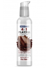 Массажный гель 4-в-1 Chocolate Sensation с ароматом шоколада - 118 мл. - Swiss navy - купить с доставкой в Тамбове
