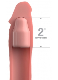 Телесная насадка-удлинитель 2 Inch Silicone X-tension with Strap - 20,3 см. - Pipedream - в Тамбове купить с доставкой
