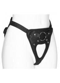 Черный универсальный пояс с фиксацией насадок кольцом - LOVETOY (А-Полимер) - купить с доставкой в Тамбове