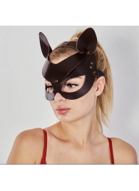Коричневая кожаная маска  Кошечка - Sitabella - купить с доставкой в Тамбове