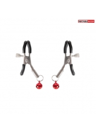 Серебристые зажимы на соски с шариками - Notabu - купить с доставкой в Тамбове