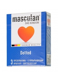 Презервативы с пупырышками Masculan Dotted - 3 шт. - Masculan - купить с доставкой в Тамбове
