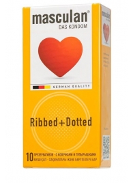 Презервативы с колечками и пупырышками Masculan Ribbed+Dotted - 10 шт. - Masculan - купить с доставкой в Тамбове