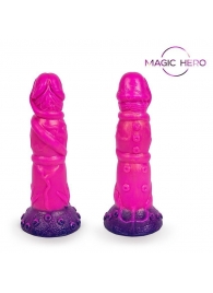 Розовый рельефный фантазийный фаллоимитатор - 20 см. - Bior toys - купить с доставкой в Тамбове