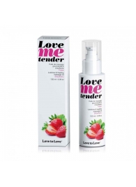 Съедобное согревающее массажное масло Love Me Tender Strawberry с ароматом клубники - 100 мл. - Love to Love - купить с доставкой в Тамбове