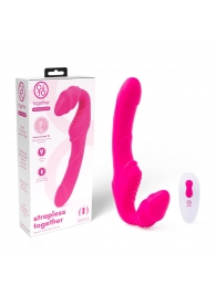 Розовый безремневой страпон на радиоуправлении Strapless Together - 22 см. - Together Toy - купить с доставкой в Тамбове