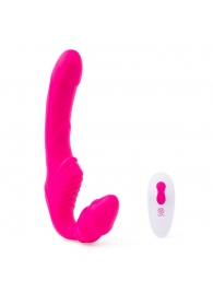 Розовый безремневой страпон на радиоуправлении Strapless Together - 22 см. - Together Toy - купить с доставкой в Тамбове