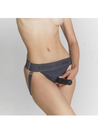Серые трусики для фиксации насадок Strap-on-me Harness Lingerie Unique - Strap-on-me - купить с доставкой в Тамбове