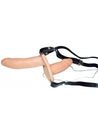 Телесный женский страпон с вагинальной пробкой Strap-On Duo - 15 см. - Orion - купить с доставкой в Тамбове