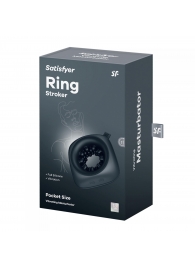 Черный мужской вибромассажер Ring Stroker - Satisfyer - в Тамбове купить с доставкой