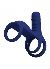 Синяя вибронасадка на пенис Vibrating Penis Sling - Baile - в Тамбове купить с доставкой