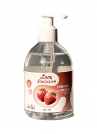 Лубрикант на водной снове Love Protection Strawberry с ароматом клубники - 300 мл. - Lola Games - купить с доставкой в Тамбове