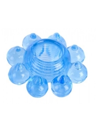Голубая гелевая насадка-цветок - Toyfa Basic - в Тамбове купить с доставкой