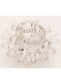 Прозрачное гелевое эрекционное кольцо с шипиками - Toyfa Basic - в Тамбове купить с доставкой