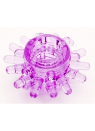 Фиолетовое гелевое эрекционное кольцо с шипиками - Toyfa Basic - в Тамбове купить с доставкой