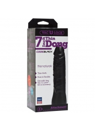 Насадка-фаллоимитатор для страпон-систем Vac-U-Lock CodeBlack 7 Inch Thin Dong - 18,3 см. - Doc Johnson - купить с доставкой в Тамбове