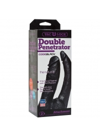 Черная насадка-фаллоимитатор для двойной стимуляции Double Penetrator - 16 см. - Doc Johnson - купить с доставкой в Тамбове