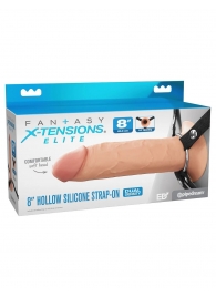 Полый страпон на ремнях 8’’ Hollow Silicone Strap-on - Pipedream - купить с доставкой в Тамбове