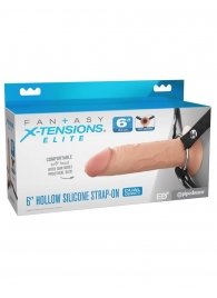 Полый страпон на ремнях 6’’ Hollow Silicone Strap-on - Pipedream - купить с доставкой в Тамбове