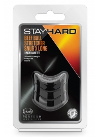 Черное эрекционное кольцо на мошонку Beef Ball Stretcher Snug X Long - Blush Novelties - в Тамбове купить с доставкой