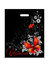 Черный пакет Glamour с вырубной ручкой (38х47 см) - Сима-Ленд - купить с доставкой в Тамбове