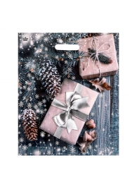 Новогодний пакет с принтом в виде подарков и вырубной ручкой (45х38 см) - Сима-Ленд - купить с доставкой в Тамбове