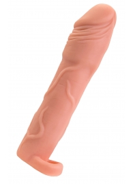 Телесная удлиняющая насадка с подхватом - 19 см. - ToyFa - в Тамбове купить с доставкой Телесная удлиняющая насадка с подхватом - 19 см. - ToyFa - в Тамбове купить с доставкой