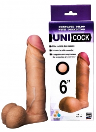 Насадка для страпона фаллической формы UNICOCK 6  - 18 см. - LOVETOY (А-Полимер) - купить с доставкой в Тамбове
