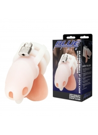 Белая клетка для пениса Silicone Small 2 in Cock Cage With Ball Divider - BlueLine - купить с доставкой в Тамбове