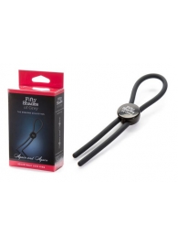 Тёмно-серое эрекционное кольцо с зажимом Again and Again Adjustable Cock Ring - Fifty Shades of Grey - в Тамбове купить с доставкой