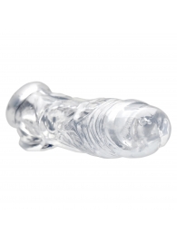 Прозрачная насадка для увеличения члена Realistic Clear Penis Enhancer and Ball Stretcher - 20,3 см. - XR Brands - в Тамбове купить с доставкой