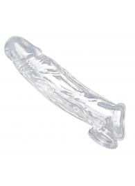Прозрачная насадка для увеличения члена Realistic Clear Penis Enhancer and Ball Stretcher - 20,3 см. - XR Brands - в Тамбове купить с доставкой