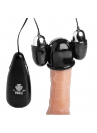 Черная стимулирующая насадка для головки полового члена Multi Speed Vibrating Penis Head Teaser - XR Brands - в Тамбове купить с доставкой