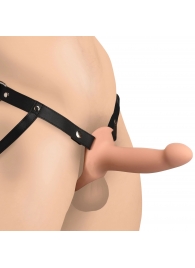 Телесный полый страпон на черных регулируемых ремешках 2’’ Erection Smooth Silicone Penis Sheath - XR Brands - купить с доставкой в Тамбове