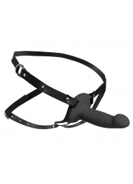Черный полый страпон с вибрацией 2’’ Erection 28X Smooth Vibrating Silicone Penis Sheath - XR Brands - купить с доставкой в Тамбове