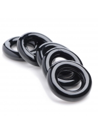 Комплект из 5 черных эрекционных колец для мошонки Ring Master Custom Ball Stretcher Kit - XR Brands - в Тамбове купить с доставкой