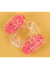 Прозрачное виброкольцо с двумя вибропульками - Toyfa Basic - в Тамбове купить с доставкой