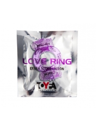 Фиолетовое виброкольцо с двумя вибропульками - Toyfa Basic - в Тамбове купить с доставкой