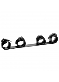 Черная распорка с манжетами для рук и ног Deluxe Rigid Spreader Bar - XR Brands - купить с доставкой в Тамбове